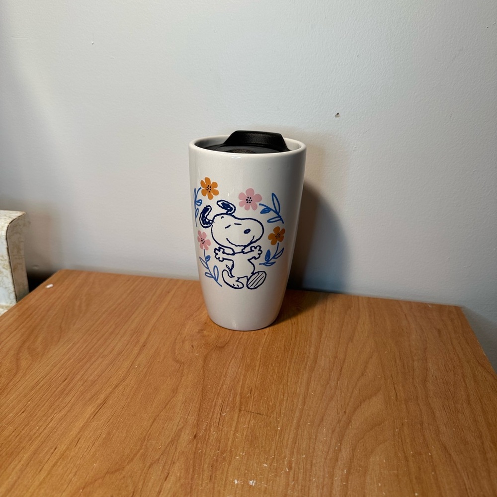 Snoopy Floral Travel Mug